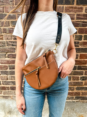 Celine Leather Crossbody Bag - Saddle