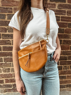 Celine Leather Crossbody Bag - Cognac