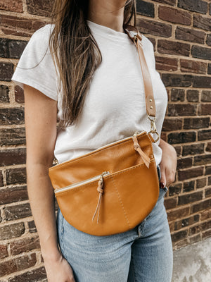 Celine Leather Crossbody Bag - Cognac