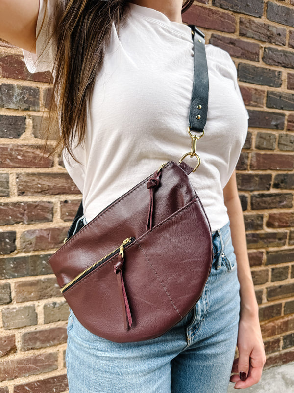 Celine Leather Crossbody Bag - Fig