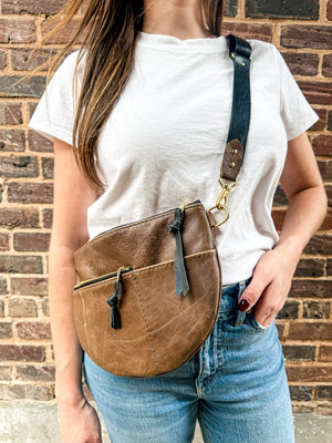 Celine Leather Crossbody Bag - Mocha