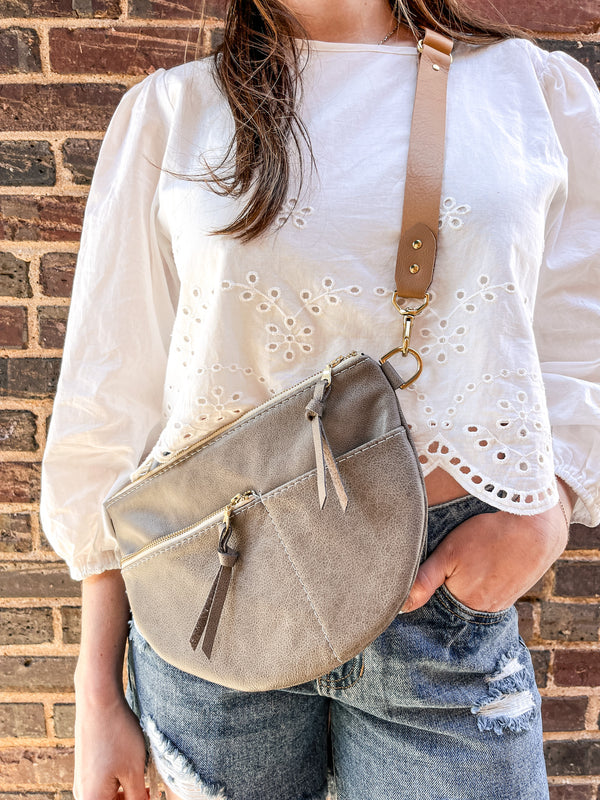 Celine Leather Crossbody Bag - Dove