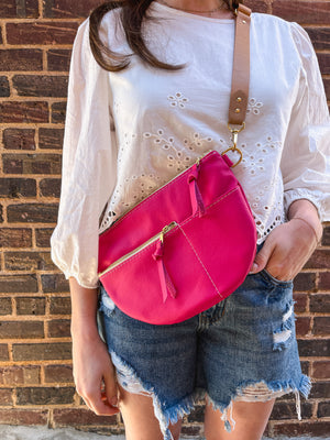 Celine Leather Crossbody Bag - Dragonfruit