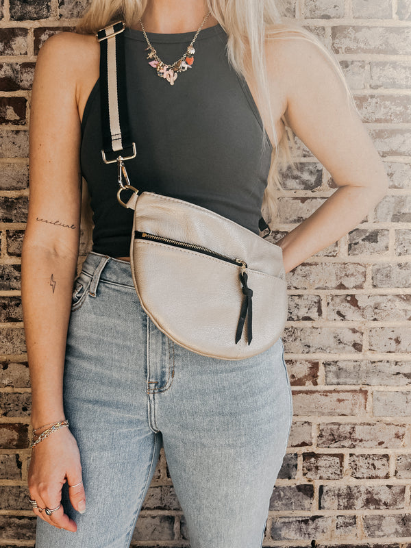 Celine Leather Crossbody Bag - Pearl