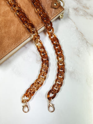 Chunky Chain Bag Strap, Tortoise