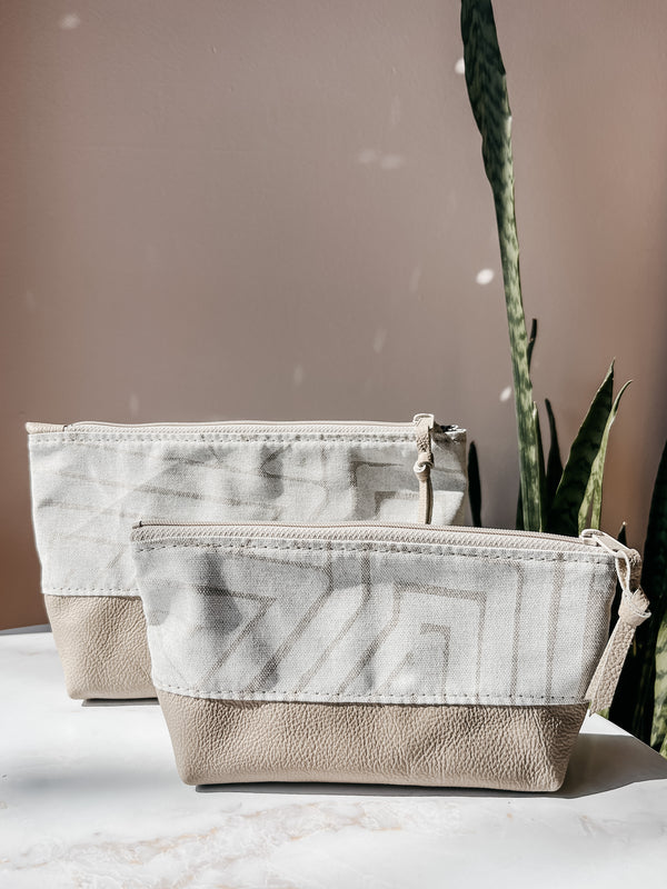 The Stevie Overnight Bag, Almond Leather + Painted Lines