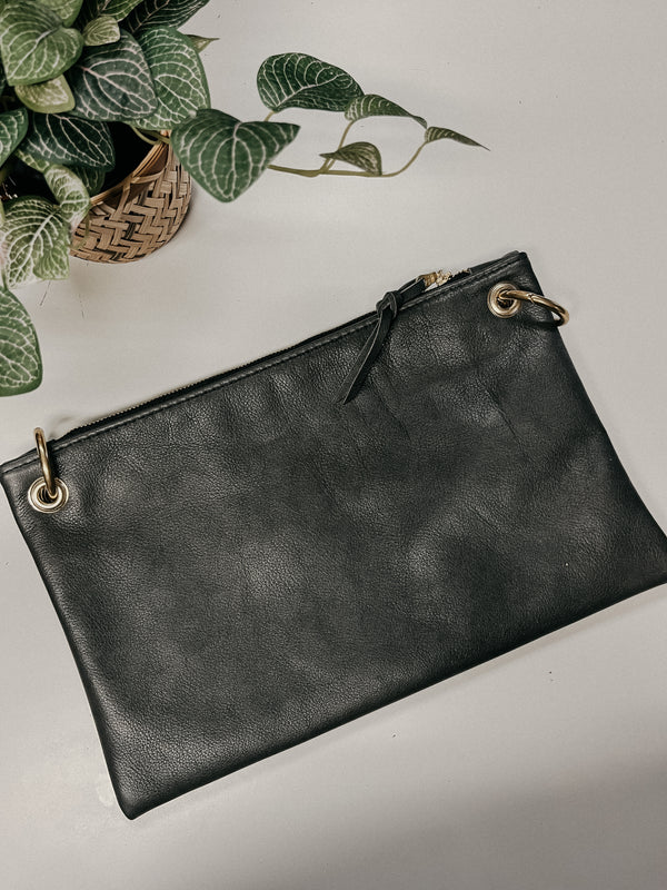 Dolly Leather Crossbody - Charcoal