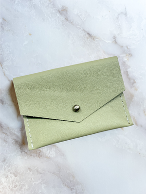 Leather Card Wallet - Key Lime