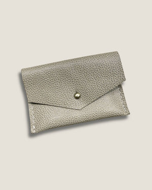 Leather Card Wallet - Almond Pebble