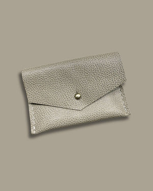 Leather Card Wallet - Almond Pebble