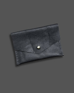 Leather Card Wallet - Black