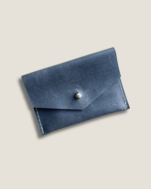 Leather Card Wallet - Blueberry