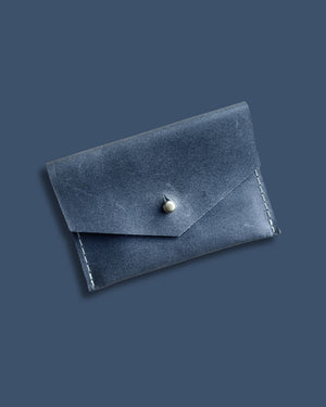 Leather Card Wallet - Blueberry