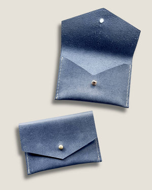 Leather Card Wallet - Blueberry