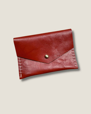 Leather Card Wallet - Cherry