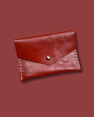 Leather Card Wallet - Cherry