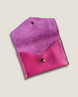 Leather Card Wallet - Dragonfruit