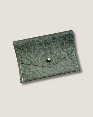 Leather Card Wallet - Kale