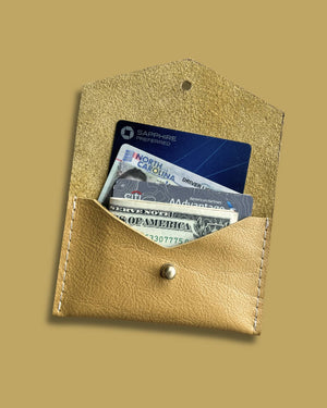 Leather Card Wallet - Mustard