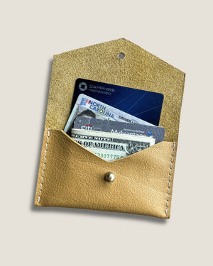 Leather Card Wallet - Mustard