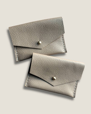 Leather Card Wallet - Oat