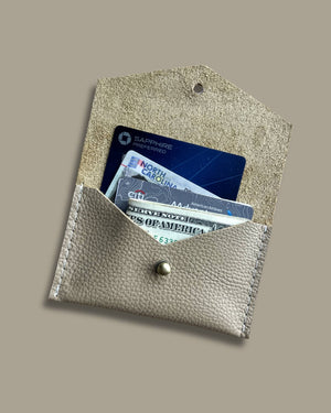 Leather Card Wallet - Oat