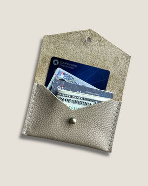 Leather Card Wallet - Oat