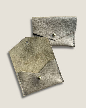 Leather Card Wallet - Oat