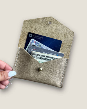 Leather Card Wallet - Oat