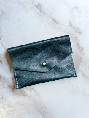Leather Card Wallet - Ocean