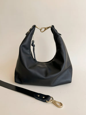 Jo Leather Shoulder Bag - Black