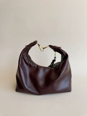 Jo Leather Shoulder Bag - Fig