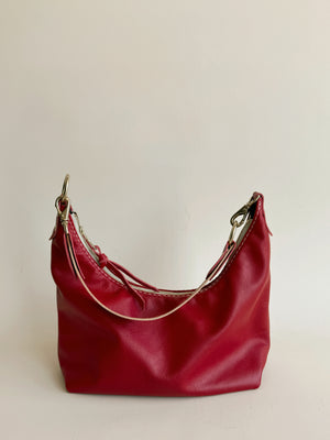 Jo Leather Shoulder Bag - Cherry