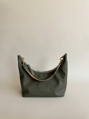 Jo Leather Shoulder Bag - Kale