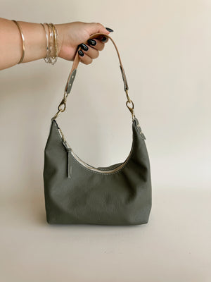 Jo Leather Shoulder Bag - Kale