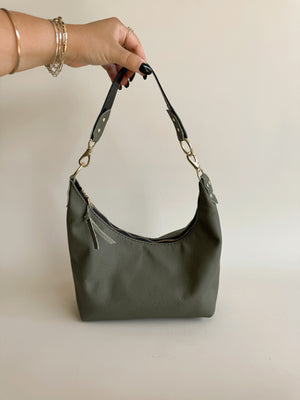 Jo Leather Shoulder Bag - Kale