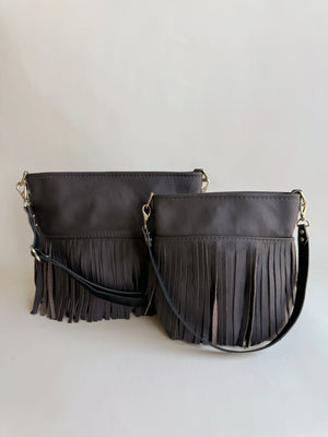 Reba Fringe Leather Bag - Fudge
