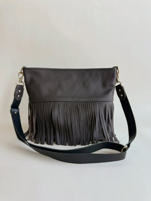 Reba Fringe Leather Bag - Fudge
