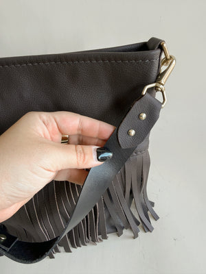 Reba Fringe Leather Bag - Fudge