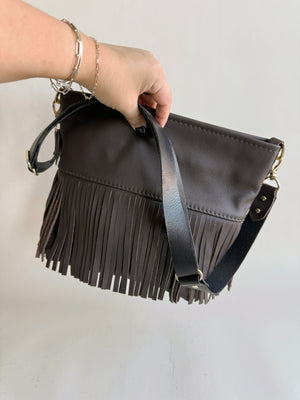 Reba Fringe Leather Bag - Fudge