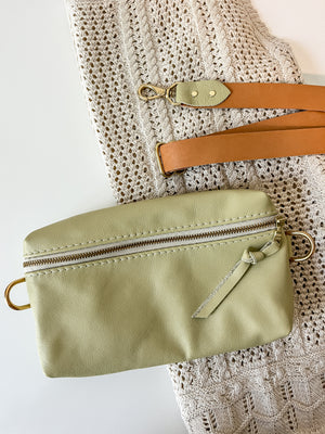 Shania Leather Sling Bag - Key Lime