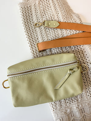 Shania Leather Sling Bag - Key Lime