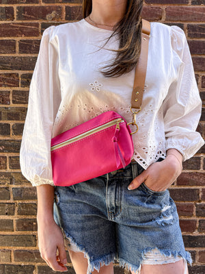 Shania Leather Sling Bag - Dragonfruit
