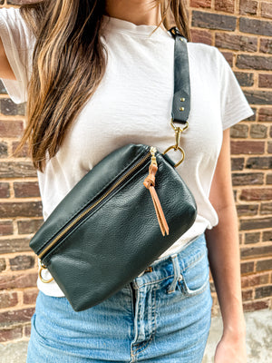 Shania Leather Sling Bag - Spruce