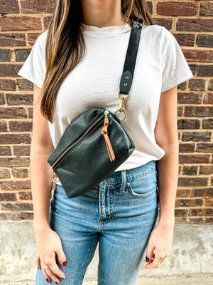 Shania Leather Sling Bag - Spruce