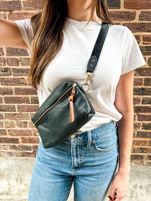 Shania Leather Sling Bag - Spruce