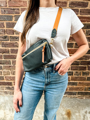 Shania Leather Sling Bag - Spruce