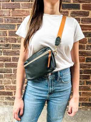 Shania Leather Sling Bag - Spruce