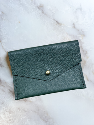 Leather Card Wallet - Spruce