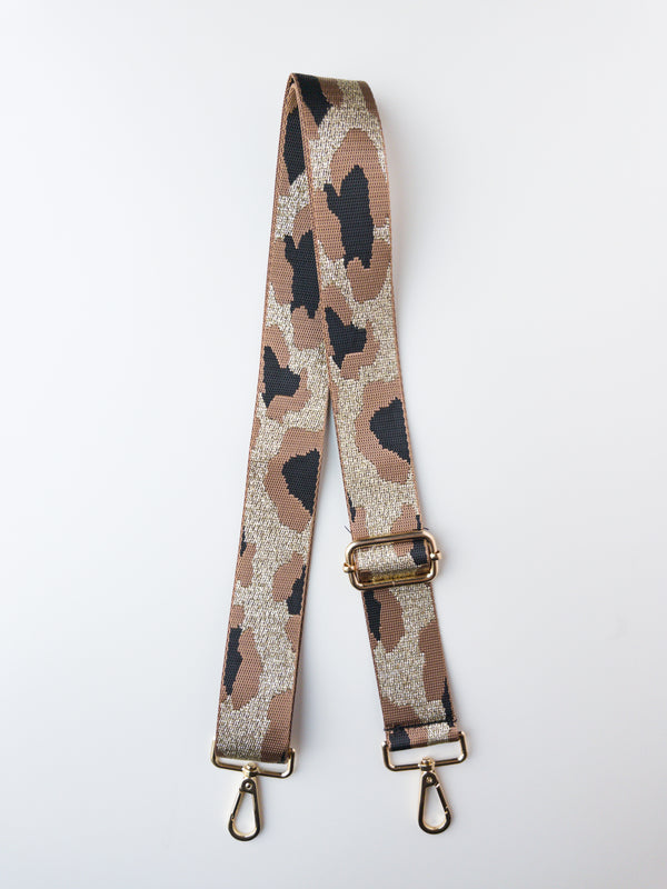 Bag Strap - Brown/Gold Leopard